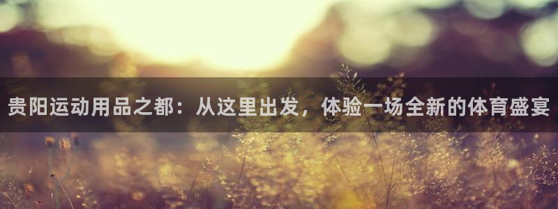 意昂4代理：贵阳运动用品之都：从这里出发，体验一场全新的体育
