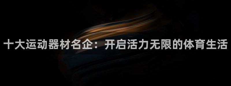 意昂4娱乐首页官网下载：十大运动器材名企：开启活力无限的体育